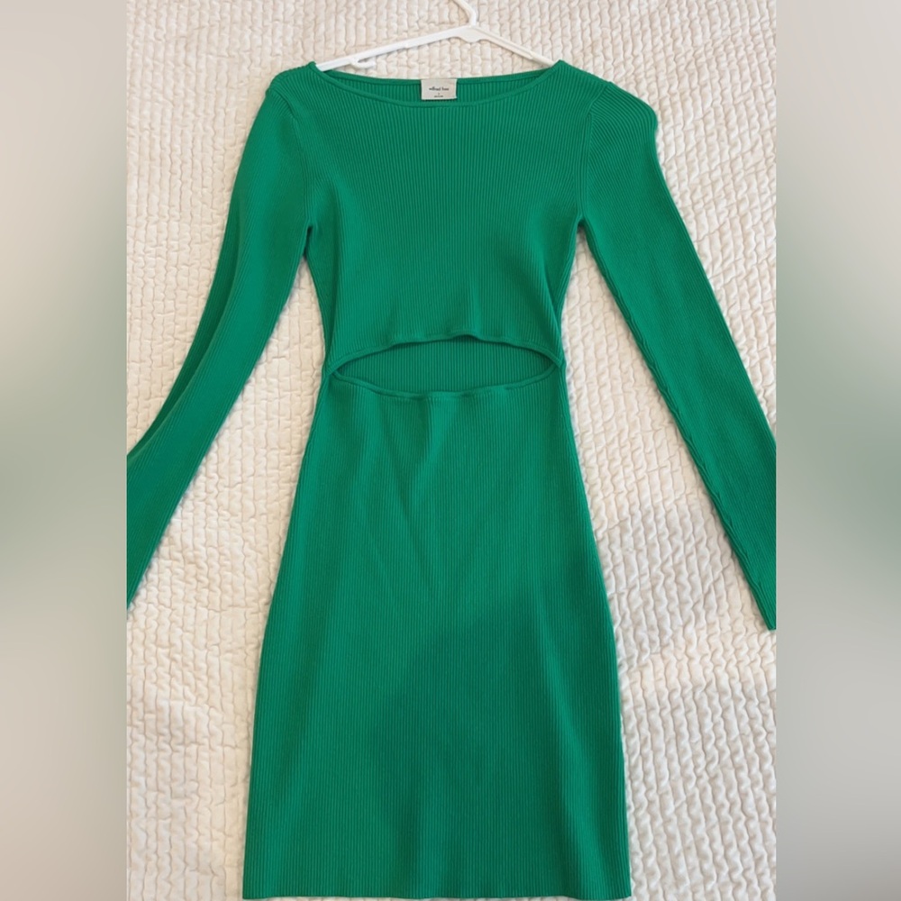 wilfred cut out green dress